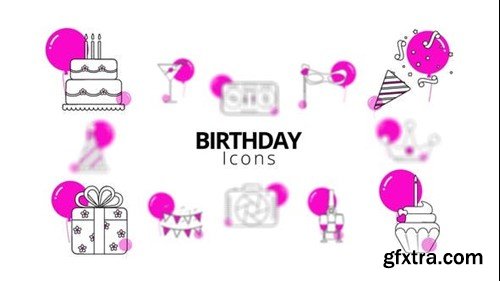 Videohive Birthday Icons 52149121