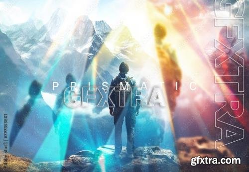 Prismatic Lens Photo Effect Mockup With Generative AI 797853801