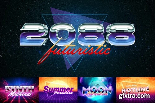 Retrowave Text Effects Collection 79BNT3N