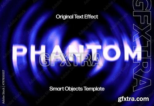 Blue Motion Mist Text Effect Mockup 797850557