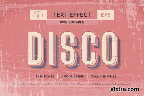 5 Music 80s Editable Text Effects, Graphic Styles NRPABLV