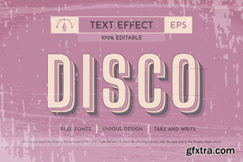 5 Music 80s Editable Text Effects, Graphic Styles NRPABLV