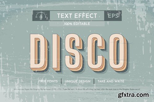 5 Music 80s Editable Text Effects, Graphic Styles NRPABLV