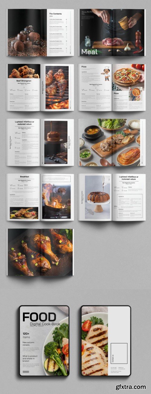Digital Cookbook Template Recipe book Layout