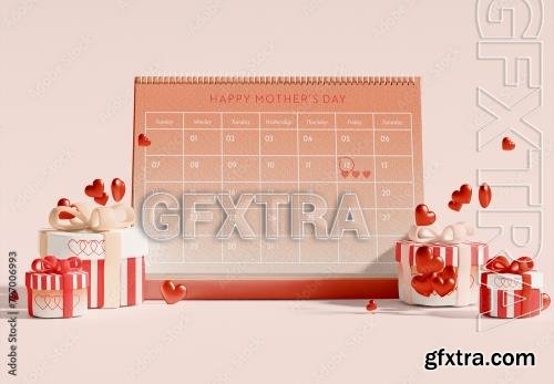 Calendar with Celebration Themed Gifts Mockup 797006993