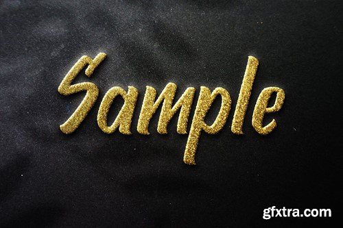Gold Giltter Text Effect and Logo Mockup BMFZSLY