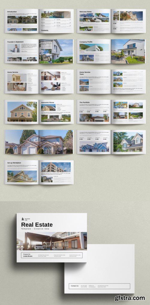 Real Estate Brochure Template Design Layout Landscape