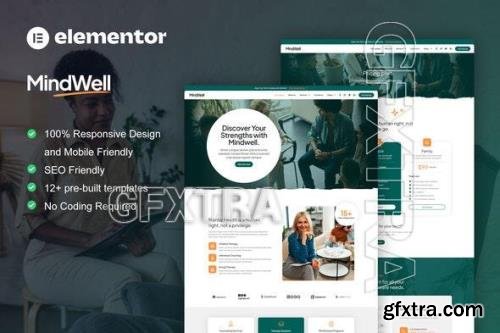 MindWell - Mental Health Care Elementor Pro Template Kit 52103015