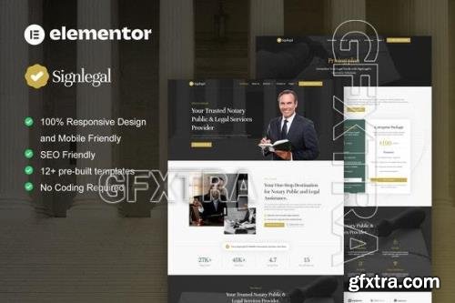 SignLegal - Notary Public & Legal Services Elementor Pro Template Kit 52102579