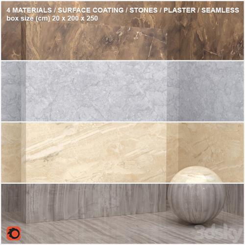 4 materials (seamless) - stone, plaster - set 10