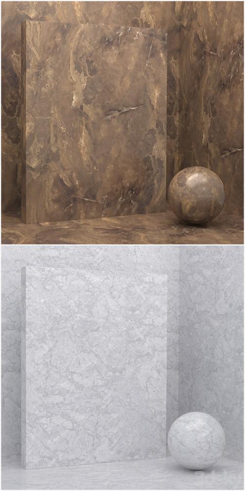 4 materials (seamless) - stone, plaster - set 10
