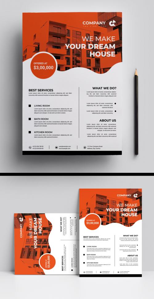 Corporate Flyer Layout with Red Accents