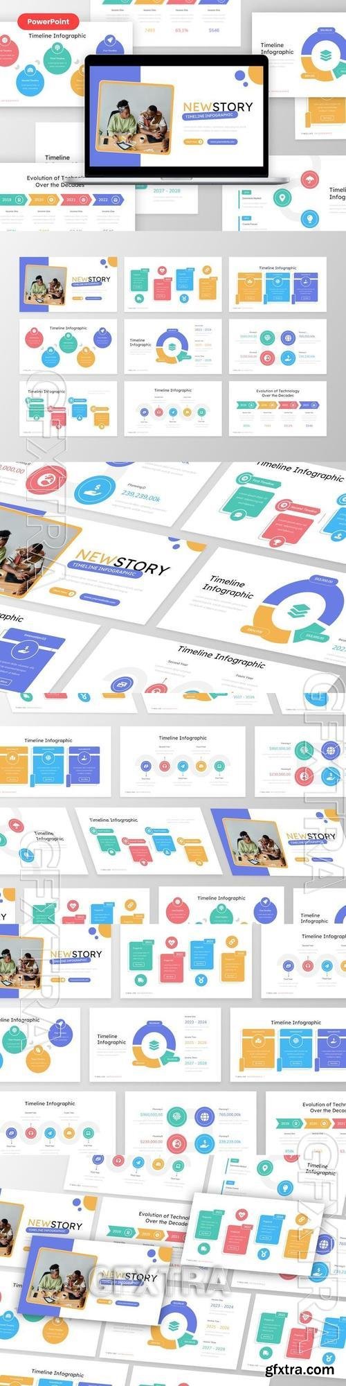 Newstory - Timeline Infographic PowerPoint, Keynote and Google Slides