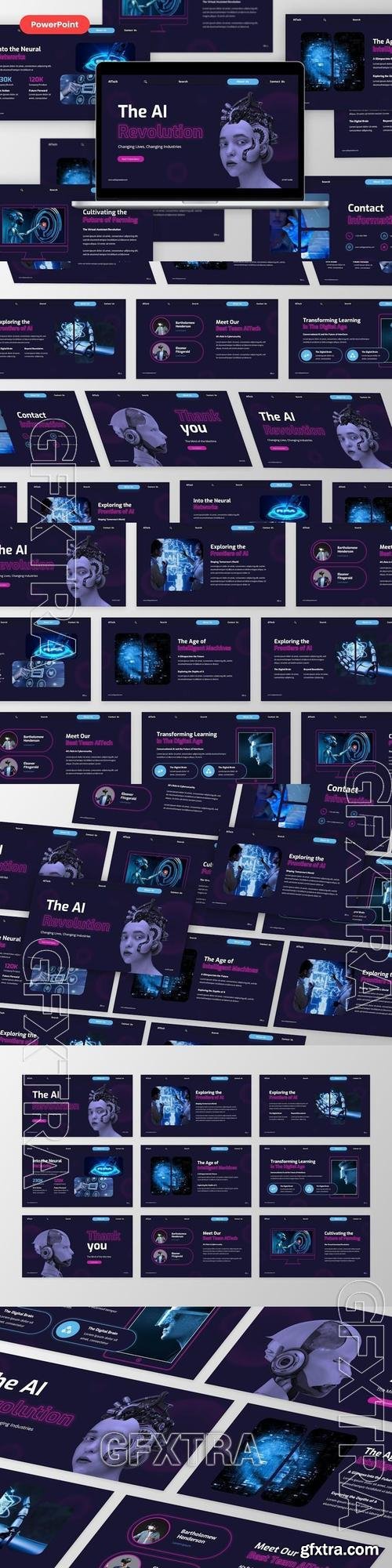 AI Revolution - AI Technology PowerPoint, Keynote and Google Slides Template