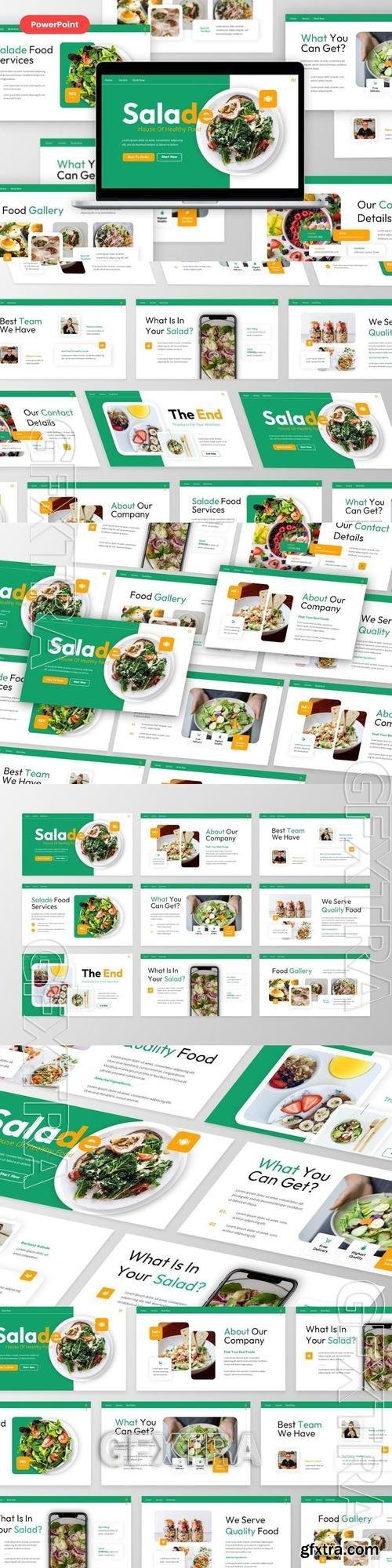 Salade - Food PowerPoint, Keynote and Google Slides Template Salade - Food PowerPoint, Keynote and Google Slides Template