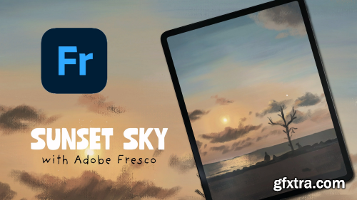 Paint a Sunset sky with Adobe Fresco