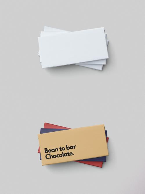 Stack of Chocolate Bar Wrappers Mockup