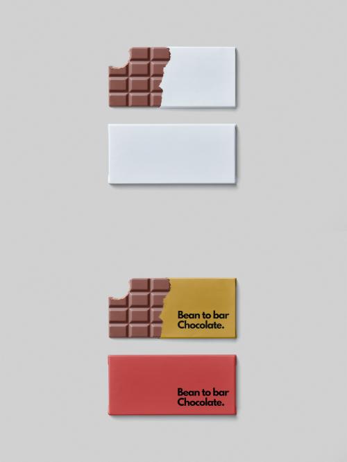 Chocolate Bar Wrappers Mockup with Custom Background