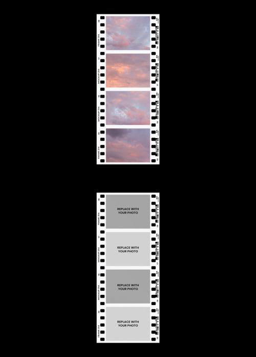 4 Photo Film Frame Effect Mockup Template