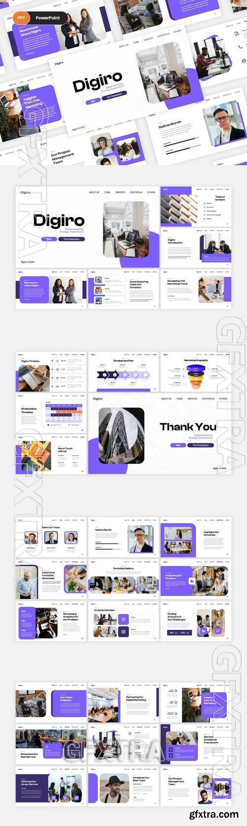 Digiro - Digital Marketing PowerPoint Template QGMQLC3 Digiro - Digital Marketing PowerPoint Template QGMQLC3