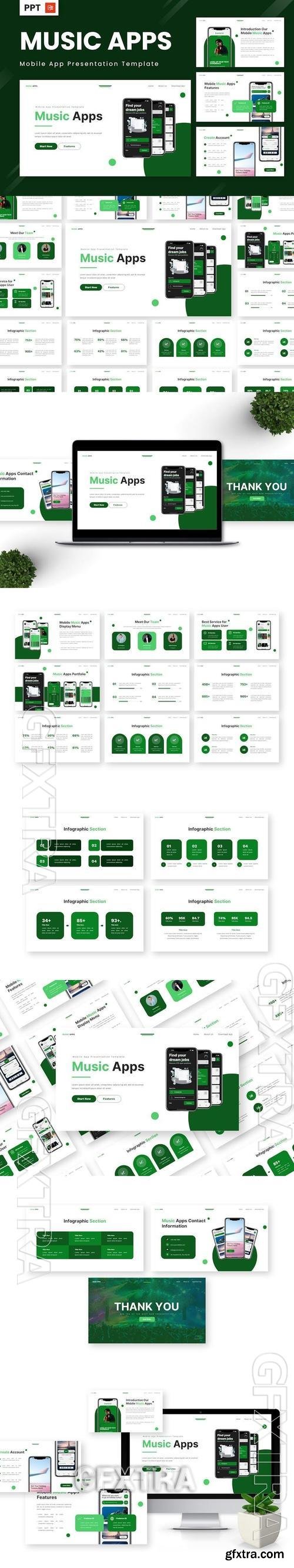 Music Apps - Mobile App Powerpoint Templates JWHZUTE Music Apps - Mobile App Powerpoint Templates JWHZUTE