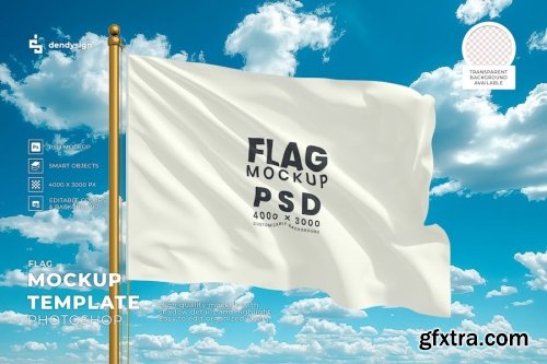 Flag Mockup Collections 12xPSD