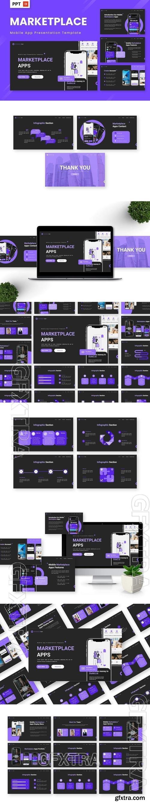 Marketplace Apps - Mobile App Powerpoint Templates XP4HQ7E