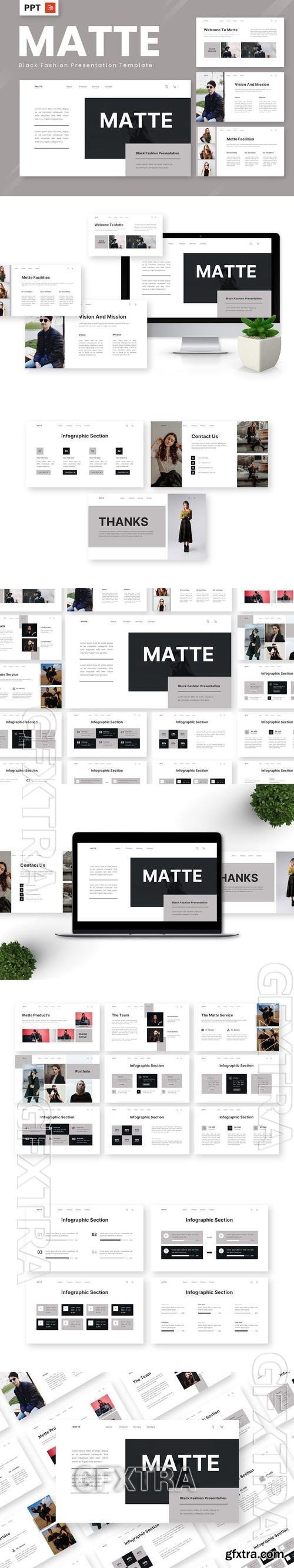 Matte - Black Fashion Powerpoint Templates F5JU8ND