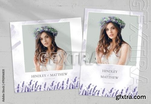 Lavender Wedding Photo Card Template 793916831