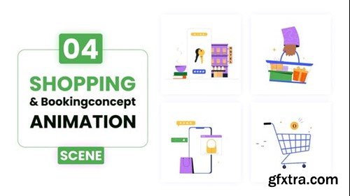 Videohive Booking & shopping Concept Animation 52214671