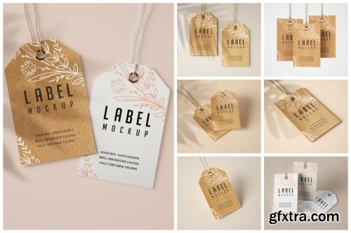 Label Tag Mockup Collections 14xPSD