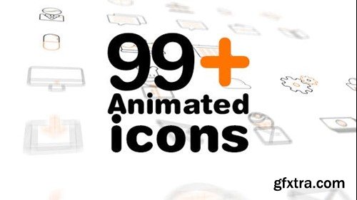 Videohive Line Icons Pack 99+ Animated Icons 20530656