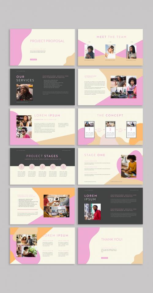 Presentation Layout with Abstract Shapes