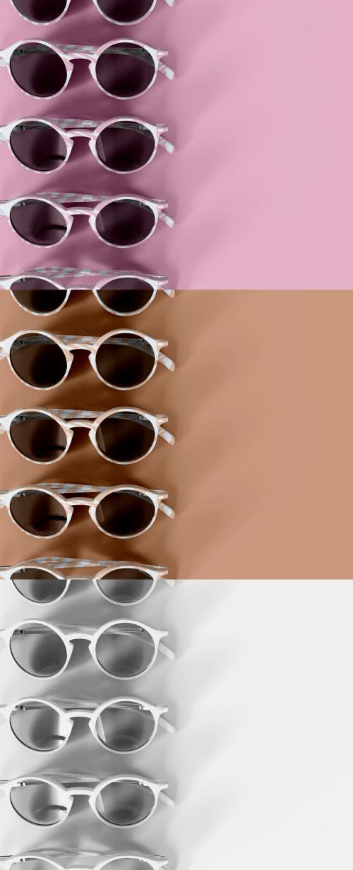 Top View of Round Sunglasses Mockup