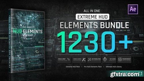 Videohive Extreme HUD Elements Bundle 1200+ 44273741