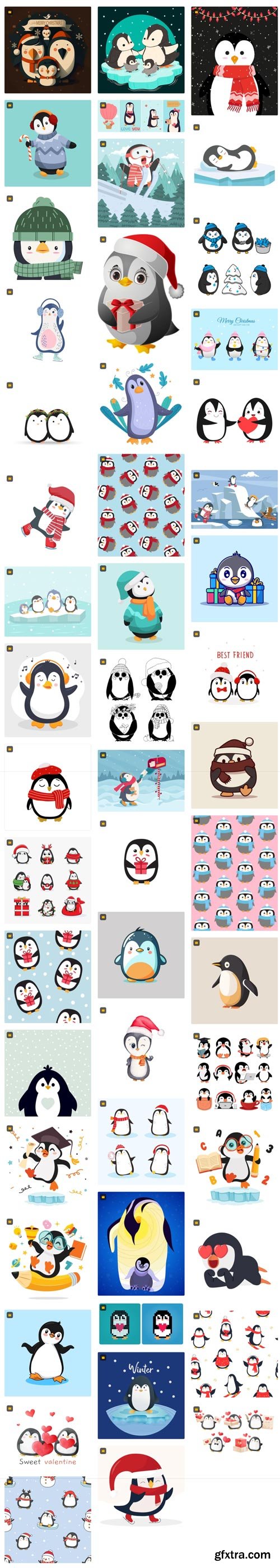 Premium Vector Collections - Adorable Penguins - 100xEPS