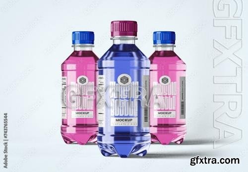 Set of Three Plastic Bottles Mockup 743765544