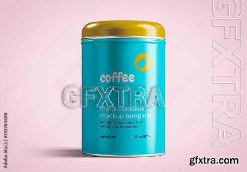 Metal Coffee Container Can Mockup 743764698