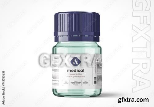 Small Medical Glass Bottle Mockup 743763631