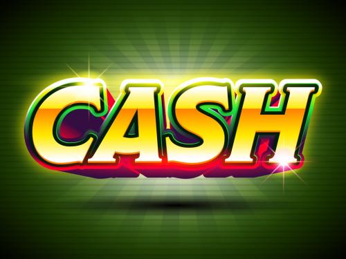 Casino Cash Poker 3D Text Effect with Shiny Gold