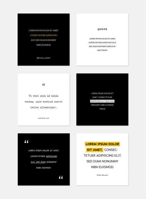 Quote Post Layouts with Various Typography Styles