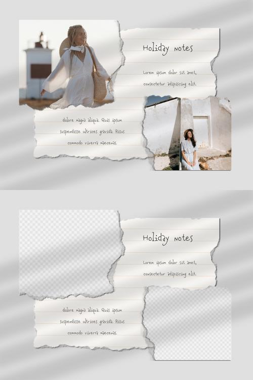 MoodBoard Mockup with Ripped papers