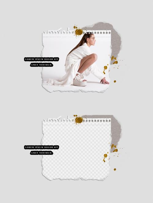 Creative Note Paper Photo Mockup with Gold Splashes
