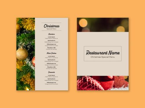 Christmas Menu with Placeholders