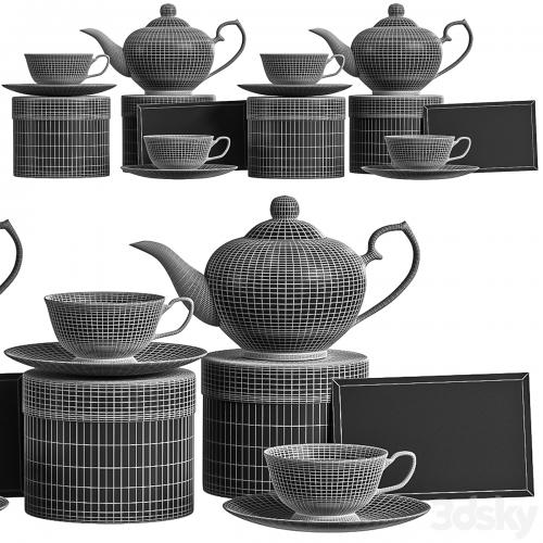 tea set black gold