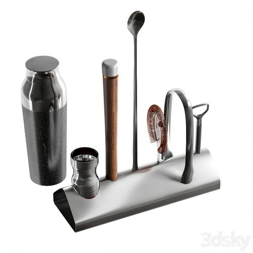 Williams Sonoma Signature Bar Tool Set with Stand & Cocktail Shaker