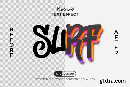Surf Text Effect Colorful Style 2BCN3RH