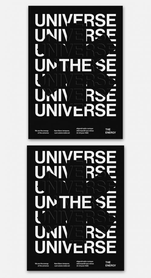 Creative Stacked Text Poster Design Layout