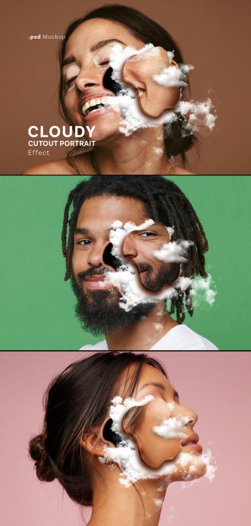 Creative Cloudy Cutout Portrait Effect