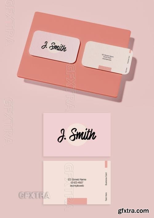 Pink Modern Business Card Layout 758994537